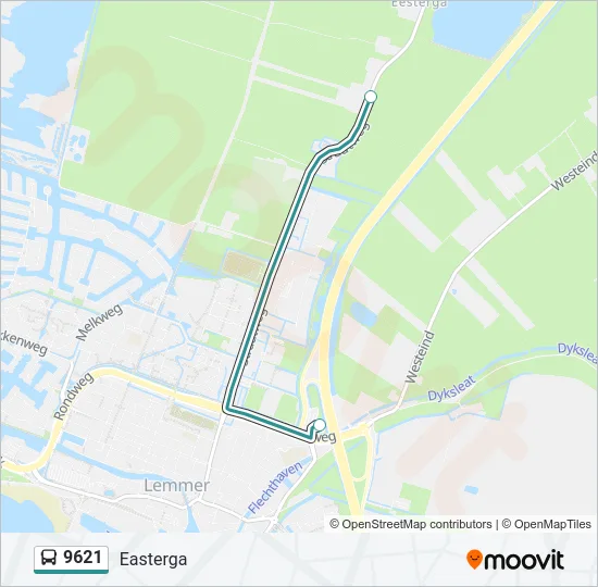 9621 Bus Line Map
