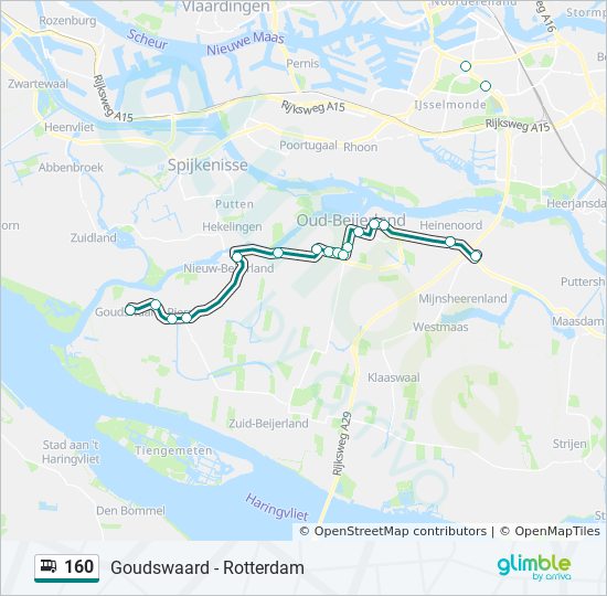 160 bus Line Map