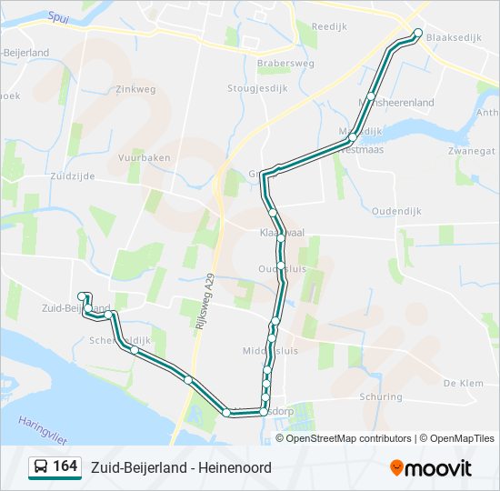 164 bus Line Map