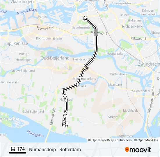 174 bus Line Map