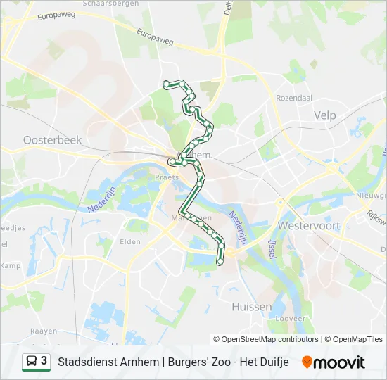 3 Bus Line Map