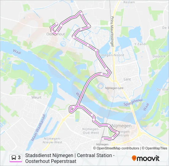 3 Bus Line Map