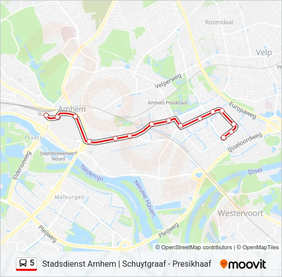 5 Bus Line Map