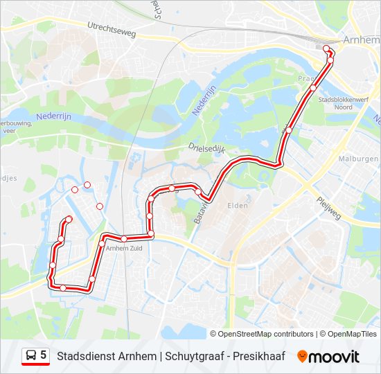 5 bus Line Map