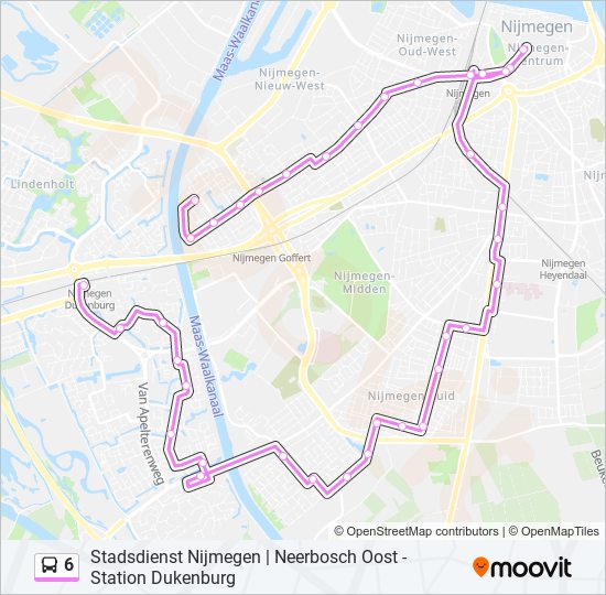 wet Verslinden beroerte 6 Route: dienstregelingen, haltes en kaarten - Neerbosch-Oost (Bijgewerkt)