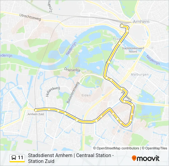 Bus 11 lijnkaart