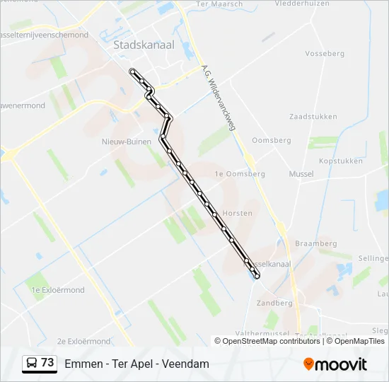 73 Bus Line Map