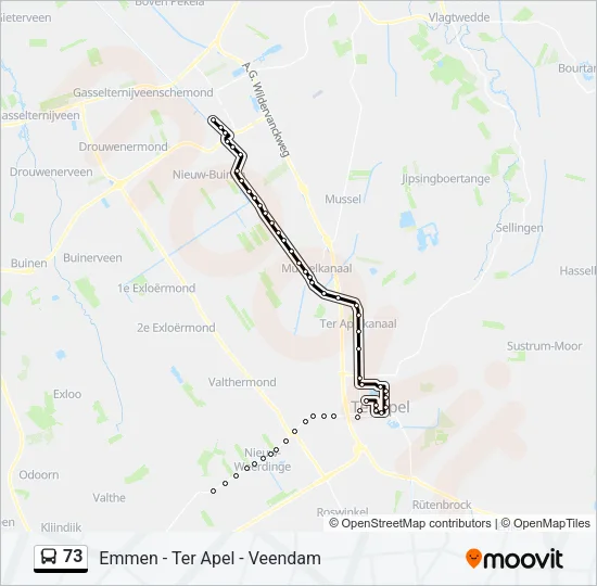 73 Bus Line Map