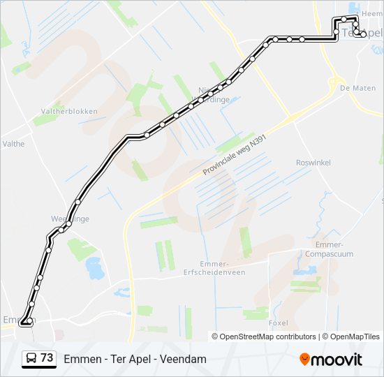 73 Bus Line Map