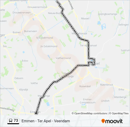 73 Bus Line Map