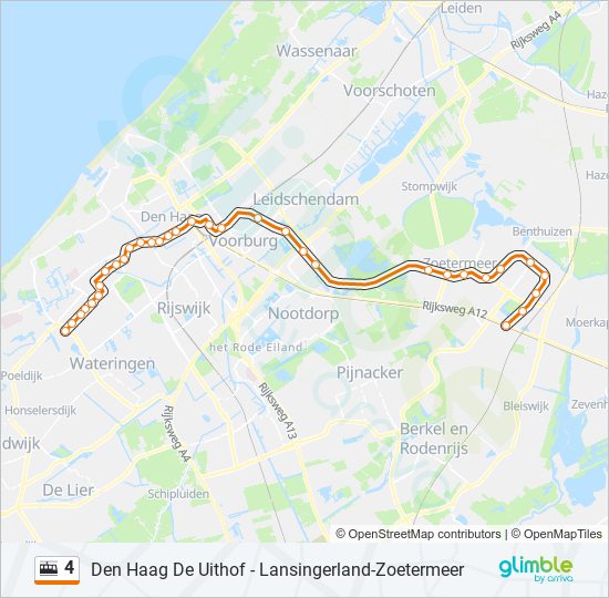 pak rustig aan bewonderen 4 Route: dienstregelingen, haltes en kaarten - Lansingerland Zoetermeer  (Bijgewerkt)