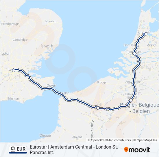 EUR train Line Map