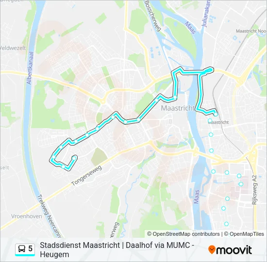 5 Bus Line Map