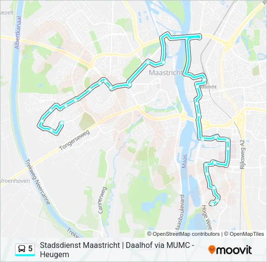 5 Bus Line Map