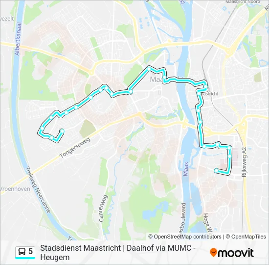 5 Bus Line Map