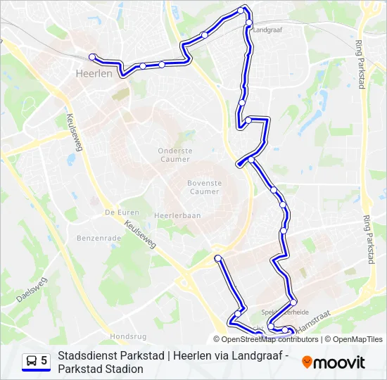 5 Bus Line Map