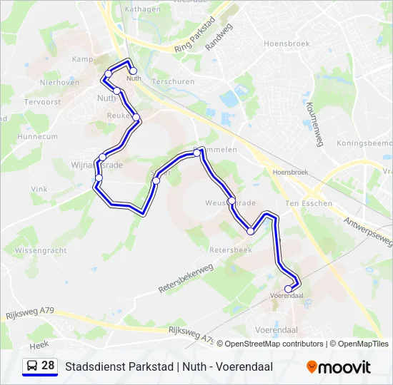 28 Bus Line Map