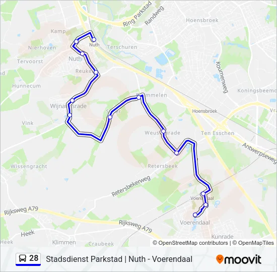 28 Bus Line Map