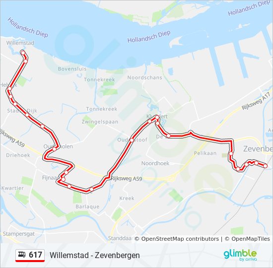 617 bus Line Map