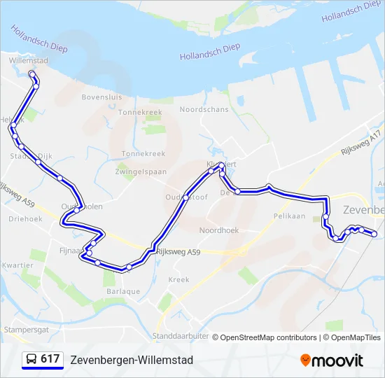 617 Bus Line Map