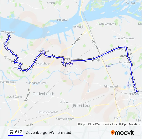 617 Bus Line Map
