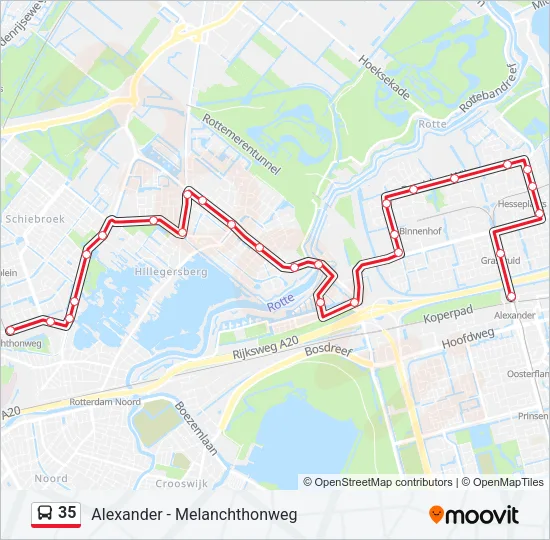 35 Bus Line Map
