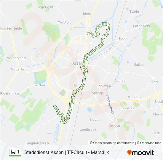 1 Bus Line Map
