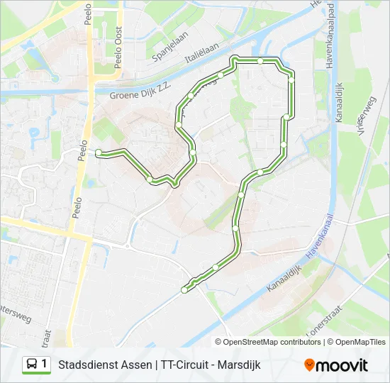 1 Bus Line Map
