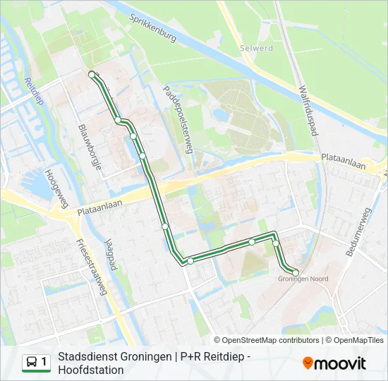 1 Bus Line Map