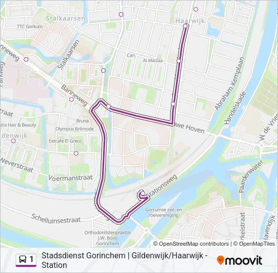 1 Bus Line Map