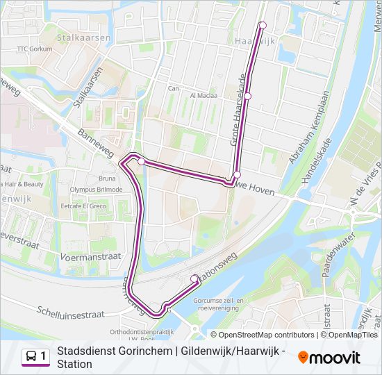 1 Bus Line Map