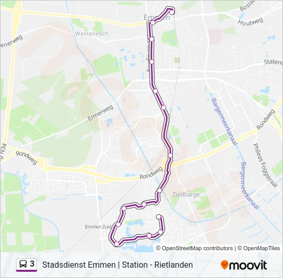 3 Bus Line Map