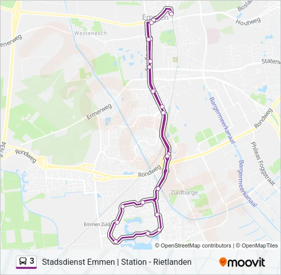 3 Bus Line Map