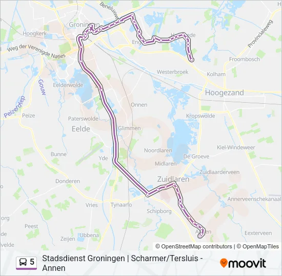 5 Bus Line Map