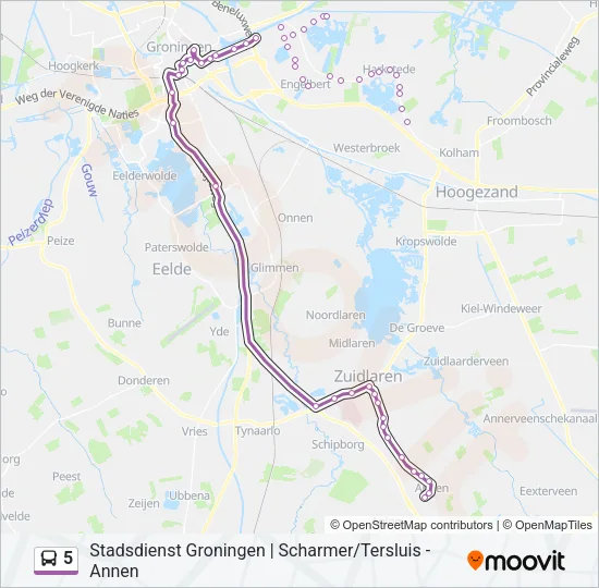 5 Bus Line Map