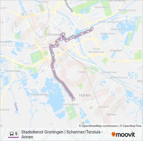 5 Bus Line Map