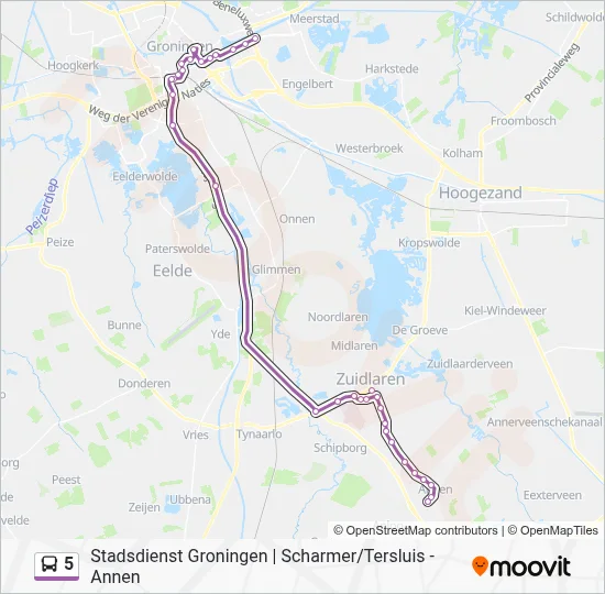 Buslinie 5 Karte