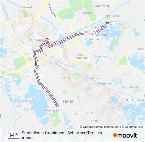5 Bus Line Map