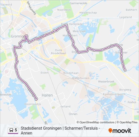 5 Bus Line Map