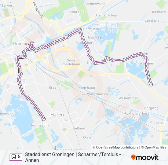 5 Bus Line Map