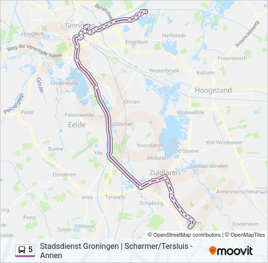 5 Bus Line Map