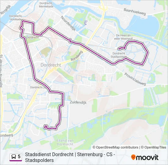 5 Bus Line Map