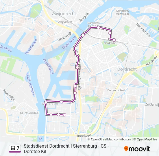 Bus 7 lijnkaart
