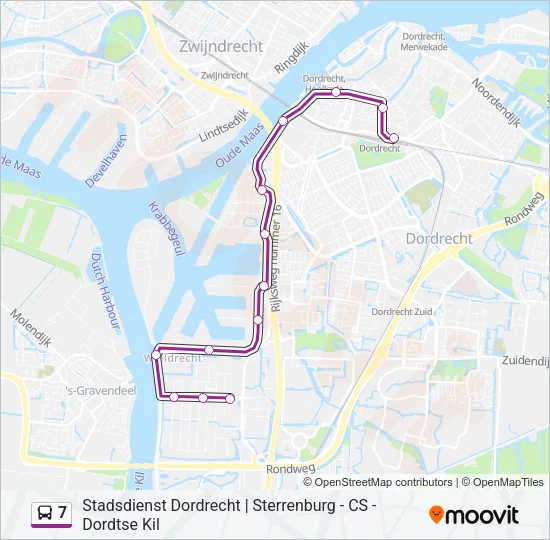 Bus 7 lijnkaart