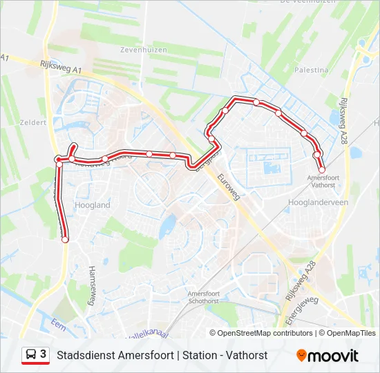 3 Bus Line Map