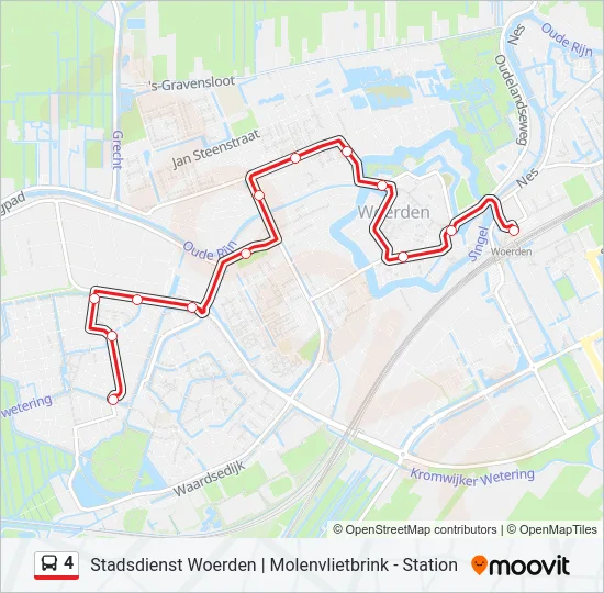 Bus 4 lijnkaart