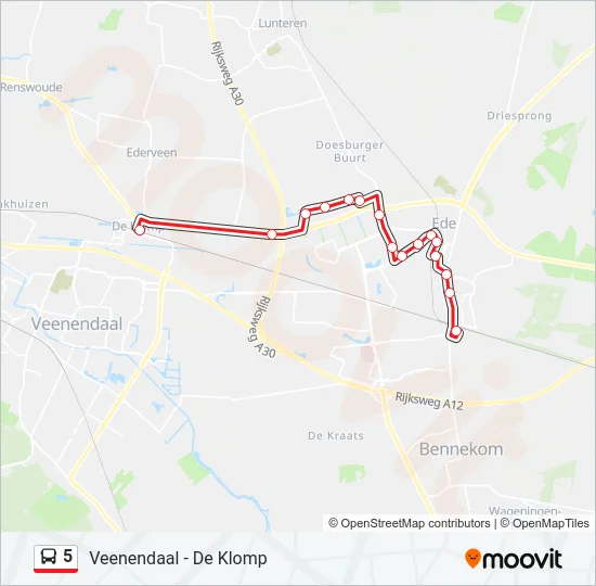 5 Bus Line Map