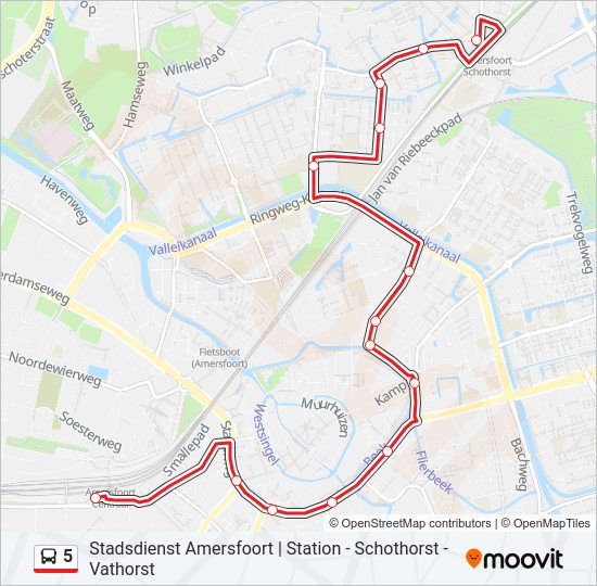 5 Bus Line Map