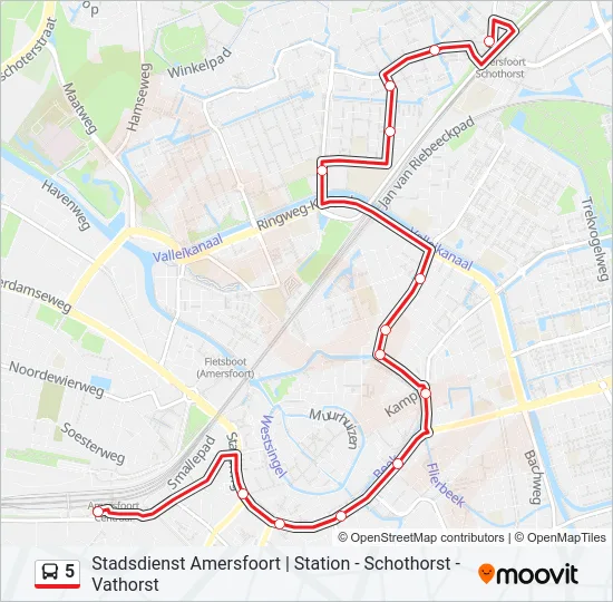 5 Bus Line Map
