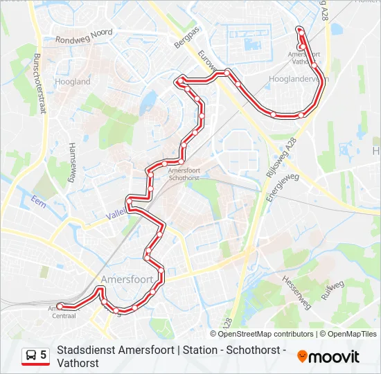 5 Bus Line Map